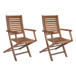 Amazonia Teak Amazonia Parati 2-pc. Outdoor Folding Arm Chair Set