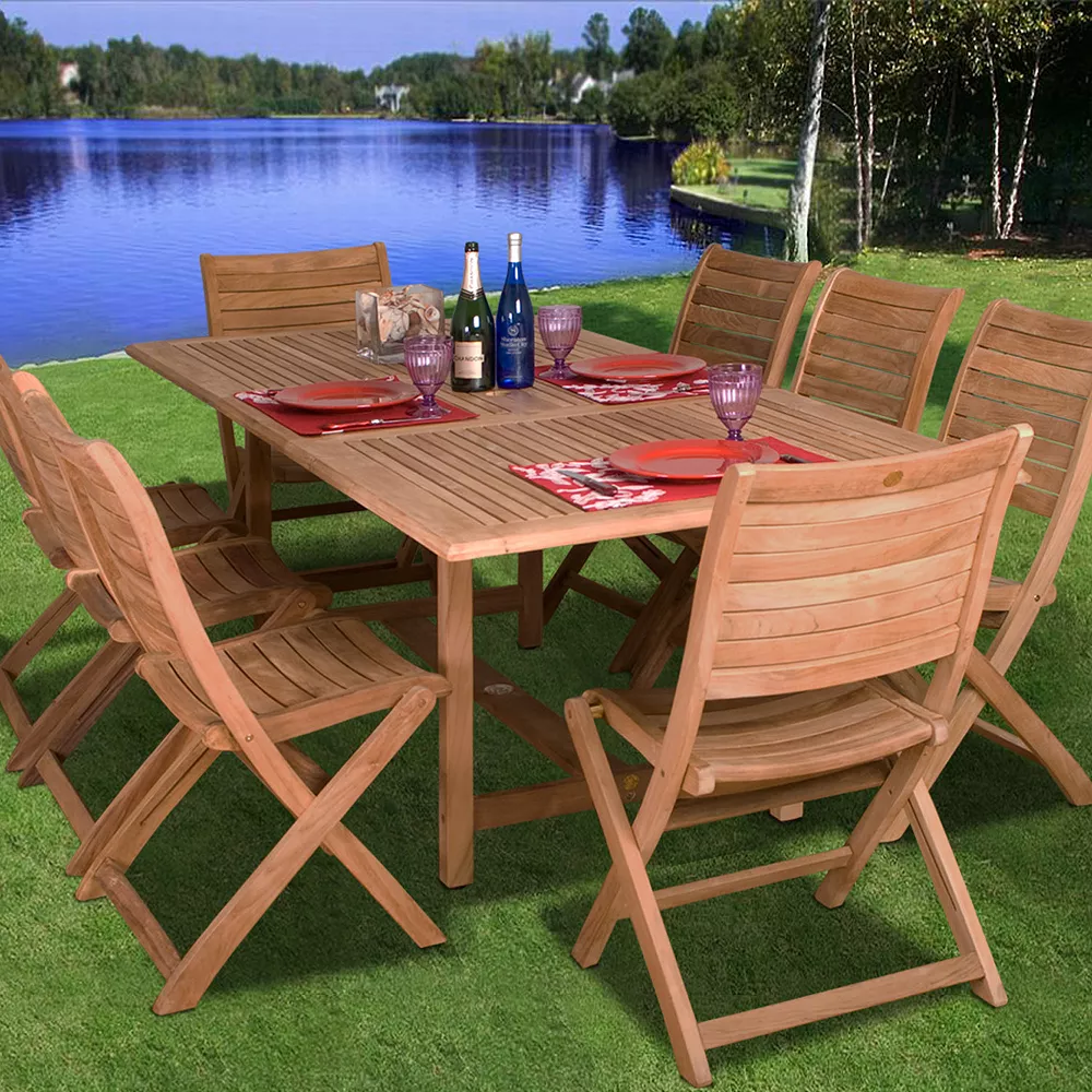 Amazonia Teak 2-pc. Teak Palu Outdoor Folding Chair Set 5 Amazonia Teak 2-pc. Teak Palu Outdoor Folding Chair Set - Image 3
