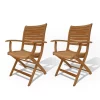 Amazonia Teak 2-pc. Teak Palu Outdoor Folding Arm Chair Set -Zuo Modern Shop 1475342
