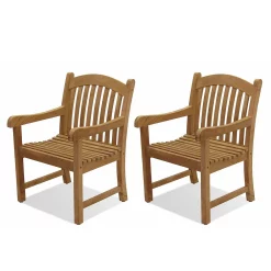 Amazonia Teak 2-pc. Teak Sumbawa Arm Chair Set