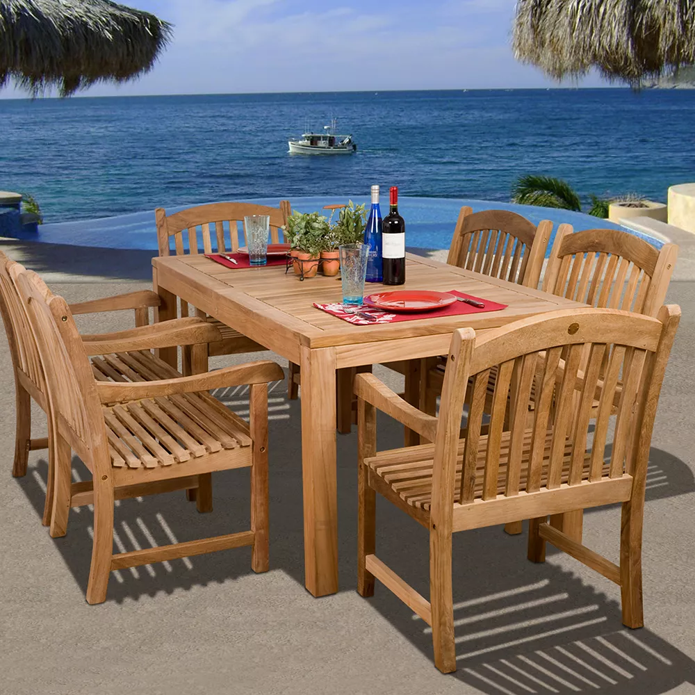 Amazonia Teak 2-pc. Teak Sumbawa Arm Chair Set 4 Amazonia Teak 2-pc. Teak Sumbawa Arm Chair Set - Image 2