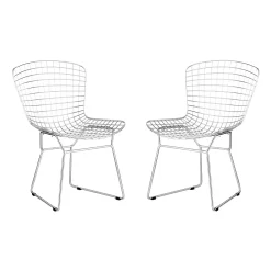 Zuo Modern 2-pc. Chrome Wire Dining Chair Set