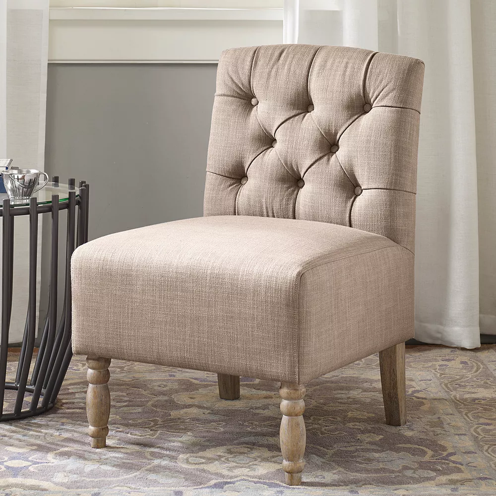 Madison Park Lina Button Tufted Upholstered Armless Accent Chair 3 Madison Park Lina Button Tufted Upholstered Armless Accent Chair