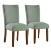 HomePop Nailhead Parsons Dining Chair 2-piece Set -Zuo Modern Shop 2675588 Seafoam