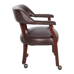 Office Star Products Mahogany Traditional Guest Chair With Ball Casters -Zuo Modern Shop 279939 ALT3