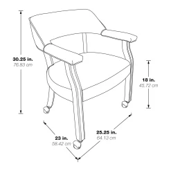 Office Star Products Mahogany Traditional Guest Chair With Ball Casters -Zuo Modern Shop 279939 ALT99