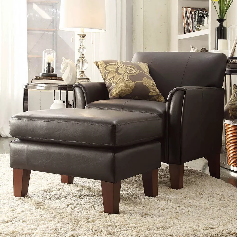 HomeVance Remmington Arm Chair & Ottoman 2-piece Set HomeVance Remmington Arm Chair & Ottoman 2-piece Set -Zuo Modern Shop 2837698 Brown