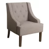 HomePop Kate Tufted Swoop Arm Accent Chair -Zuo Modern Shop 2852727 Putty