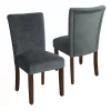 HomePop Velvet Parson Dining Chair 2-piece Set -Zuo Modern Shop 2853805 Gray