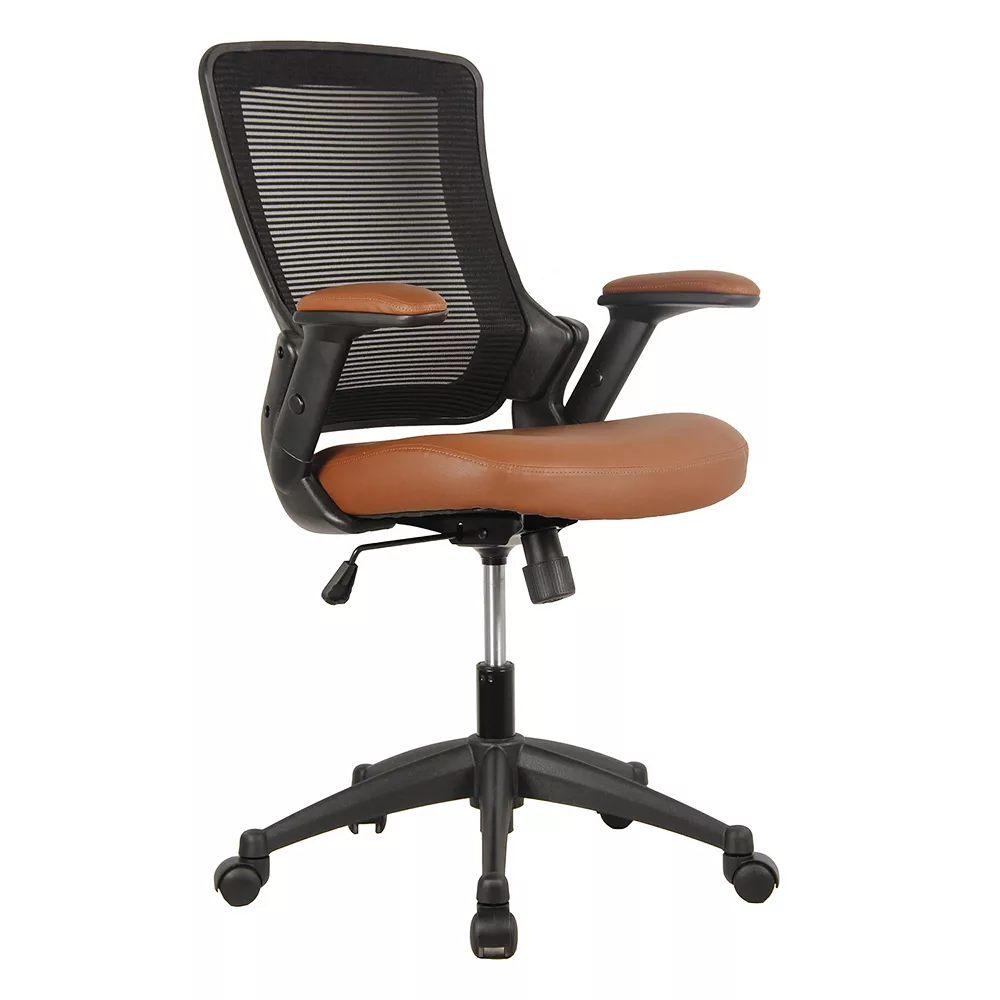 Techni Mobili Mesh Back Faux-Leather Desk Chair 3 Techni Mobili Mesh Back Faux-Leather Desk Chair