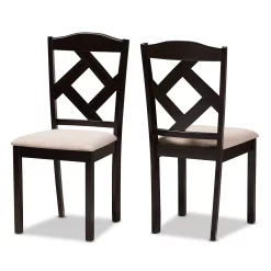 Baxton Studio Modern Beige Dining Chair 2-piece Set