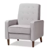 Baxton Studio Mathias Mid-Century Lounge Chair Recliner -Zuo Modern Shop 3516243 Light Pastel Gray