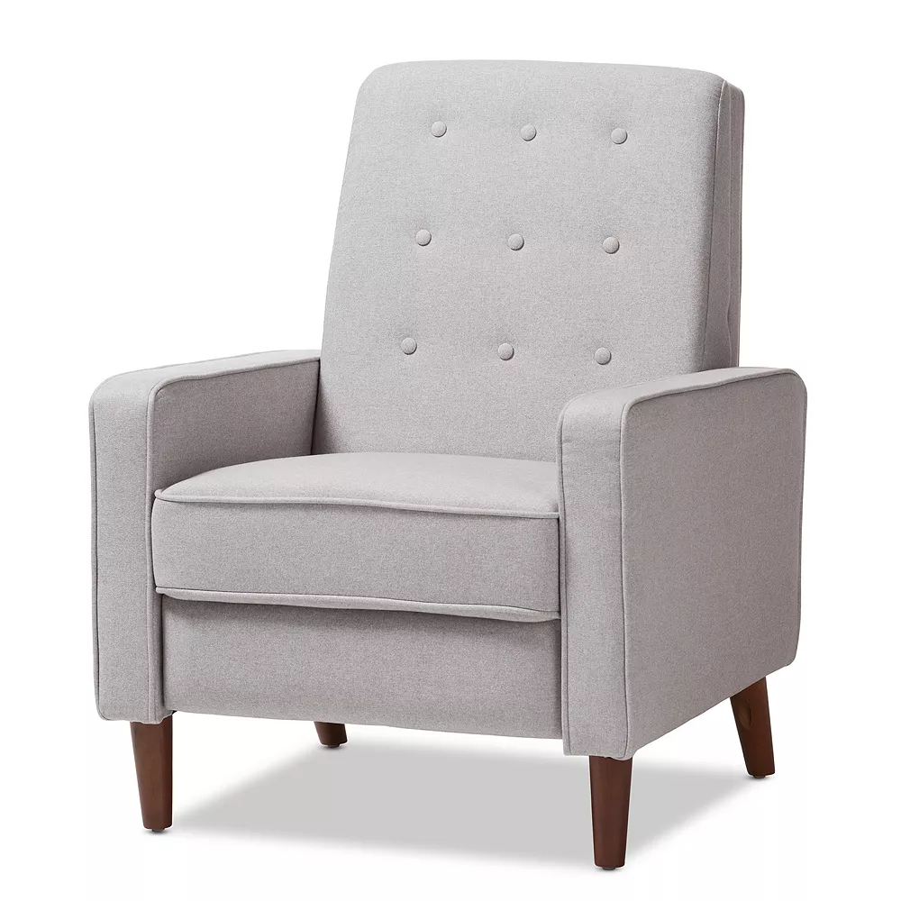 Baxton Studio Mathias Mid-Century Lounge Chair Recliner Baxton Studio Mathias Mid-Century Lounge Chair Recliner -Zuo Modern Shop 3516243 Light Pastel Gray