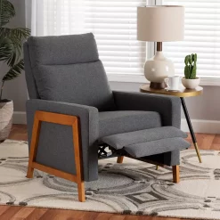 Baxton Studio Mid-Century Lounge Chair Recliner -Zuo Modern Shop 3516259 ALT2