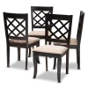 Baxton Studio Verner Dining Chair 4-Piece Set -Zuo Modern Shop 3947215 Beige Khaki