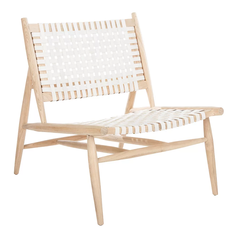 Safavieh Soleil Leather Woven Accent Chair 5 Safavieh Soleil Leather Woven Accent Chair - Image 3