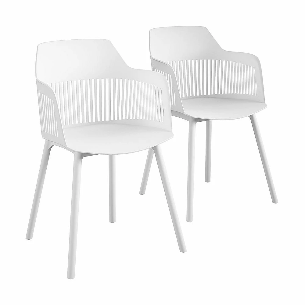 CosmoLiving Camelo Indoor / Outdoor Slat Back Dining Chair 2-piece Set 3 CosmoLiving Camelo Indoor / Outdoor Slat Back Dining Chair 2-piece Set