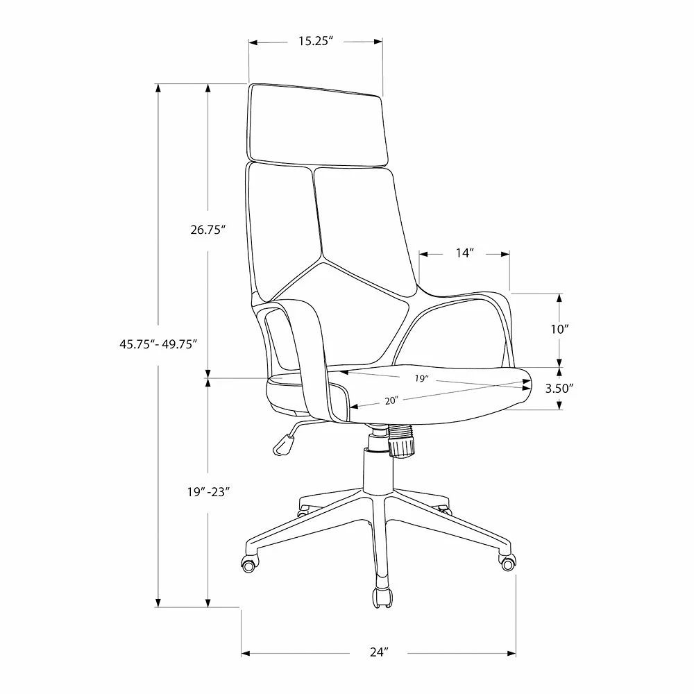 Monarch Pieced Executive High Back Office Chair 5 Monarch Pieced Executive High Back Office Chair - Image 3