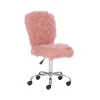 Linon Faux Fur Armless Office Chair 2 Linon Faux Fur Armless Office Chair -Zuo Modern Shop 4993486 Blush