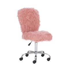 Linon Faux Fur Armless Office Chair