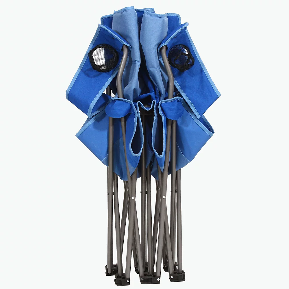Kamp-Rite 2 Person Folding Camping Chair W/ 2 Cupholders & Carry Bag, Blue 6 Kamp-Rite 2 Person Folding Camping Chair W/ 2 Cupholders & Carry Bag, Blue - Image 4