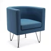 Lucid Dream Collection Barrel Chair With Hairpin Legs 2 Lucid Dream Collection Barrel Chair With Hairpin Legs -Zuo Modern Shop 5316258 Navy
