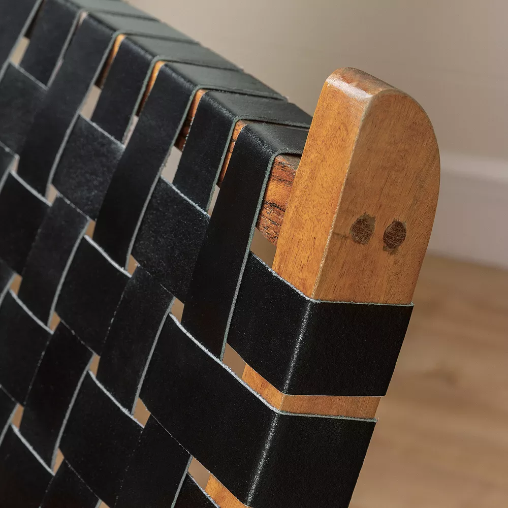 South Shore Balka Woven Leather Lounge Chair 4 South Shore Balka Woven Leather Lounge Chair - Image 2