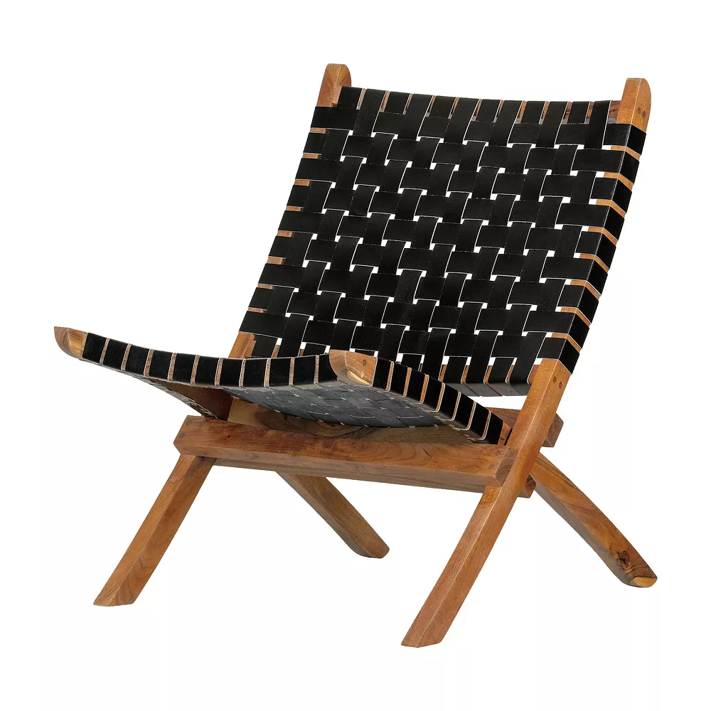 South Shore Balka Woven Leather Lounge Chair 3 South Shore Balka Woven Leather Lounge Chair