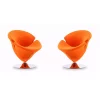 MANHATTAN COMFORT Tulip Swivel Accent Chair 2-piece Set -Zuo Modern Shop 5550861 Orange Polished Chrome