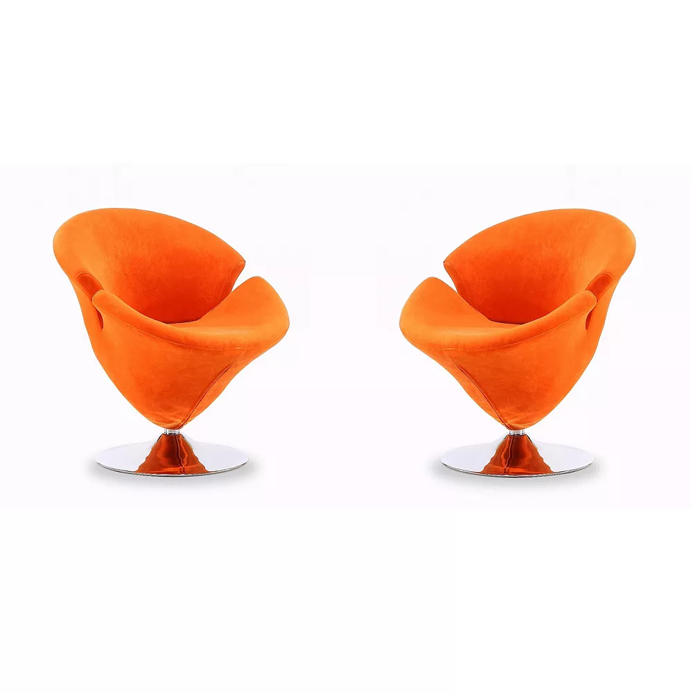 MANHATTAN COMFORT Tulip Swivel Accent Chair 2-piece Set 3 MANHATTAN COMFORT Tulip Swivel Accent Chair 2-piece Set