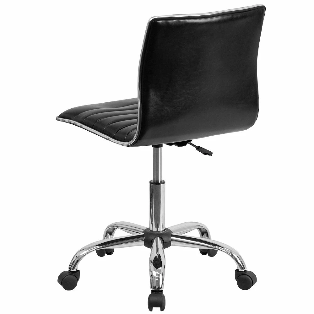 Flash Furniture Low Back Designer Armless Ribbed Swivel Office Chair 4 Flash Furniture Low Back Designer Armless Ribbed Swivel Office Chair - Image 2
