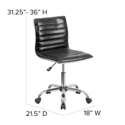 Flash Furniture Low Back Designer Armless Ribbed Swivel Office Chair 11 Flash Furniture Low Back Designer Armless Ribbed Swivel Office Chair -Zuo Modern Shop 5616350 ALT99