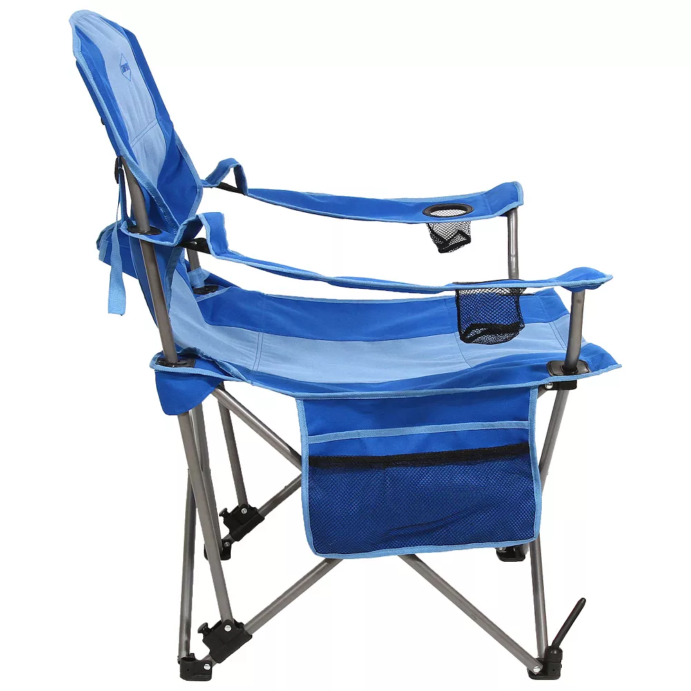 Kamp-Rite Outdoor Folding Lounge Chair With Detachable Footrest, Blue (2 Pack) 5 Kamp-Rite Outdoor Folding Lounge Chair With Detachable Footrest, Blue (2 Pack) - Image 3