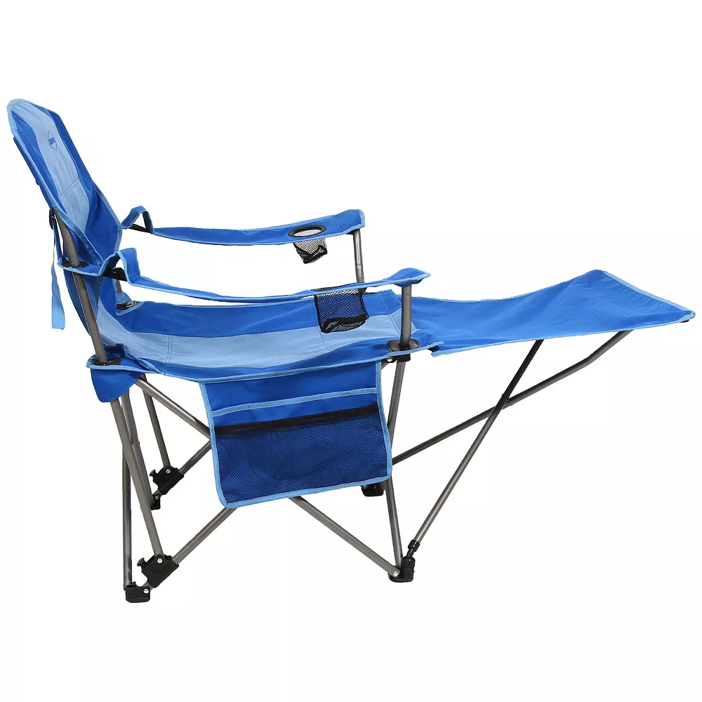 Kamp-Rite Outdoor Folding Lounge Chair With Detachable Footrest, Blue (2 Pack) 6 Kamp-Rite Outdoor Folding Lounge Chair With Detachable Footrest, Blue (2 Pack) - Image 4