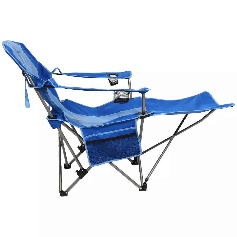 Kamp-Rite Outdoor Folding Lounge Chair With Detachable Footrest, Blue (2 Pack) 7 Kamp-Rite Outdoor Folding Lounge Chair With Detachable Footrest, Blue (2 Pack) - Image 5