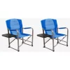Kamp-Rite Director Portable Lounge Arm Chair With Side Table, Blue (2 Pack) 1 Kamp-Rite Director Portable Lounge Arm Chair With Side Table, Blue (2 Pack) -Zuo Modern Shop 5713094