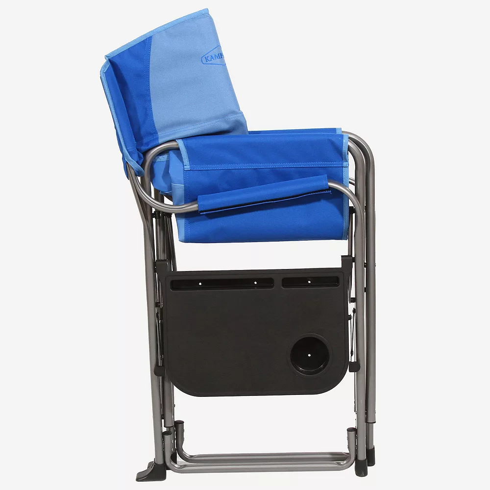Kamp-Rite Director Portable Lounge Arm Chair With Side Table, Blue (2 Pack) 6 Kamp-Rite Director Portable Lounge Arm Chair With Side Table, Blue (2 Pack) - Image 4