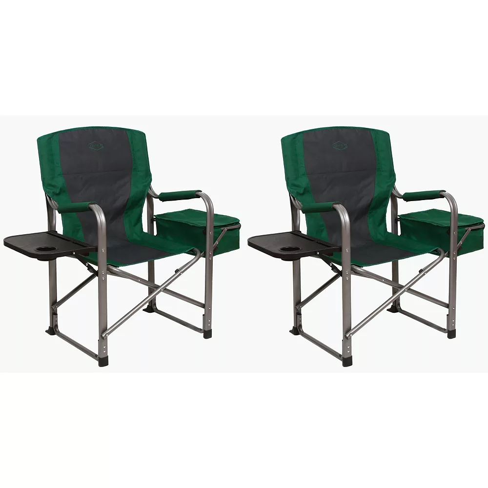 Kamp-Rite Director Portable Lounge Chair W/ Cooler & Side Table, Green (2 Pack) 3 Kamp-Rite Director Portable Lounge Chair W/ Cooler & Side Table, Green (2 Pack)