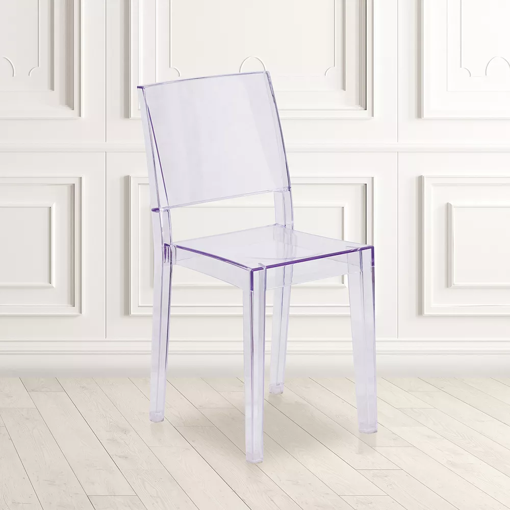 Flash Furniture Phantom Transparent Stacking Dining Chair 4 Flash Furniture Phantom Transparent Stacking Dining Chair - Image 2