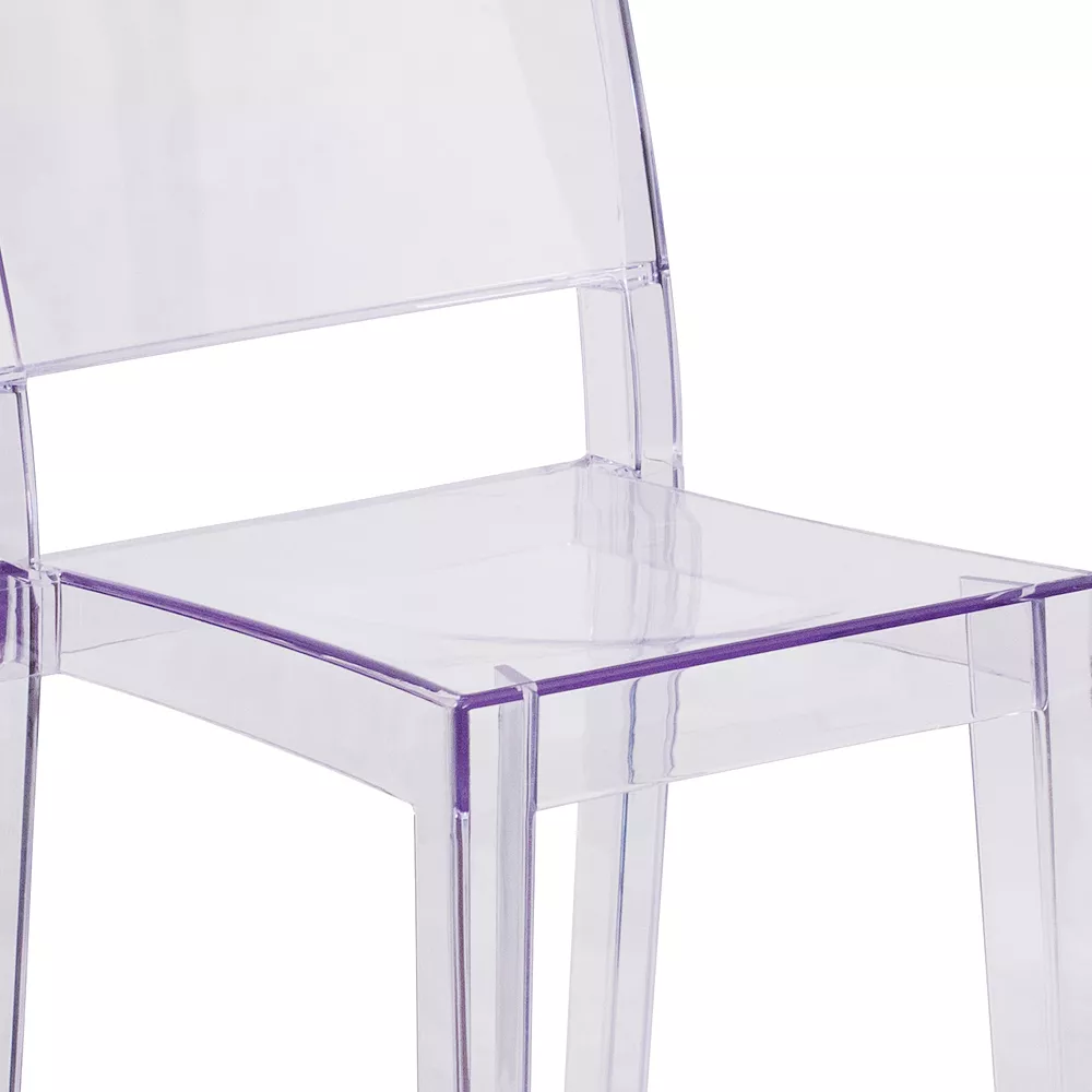 Flash Furniture Phantom Transparent Stacking Dining Chair 5 Flash Furniture Phantom Transparent Stacking Dining Chair - Image 3