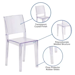 Flash Furniture Phantom Transparent Stacking Dining Chair 11 Flash Furniture Phantom Transparent Stacking Dining Chair -Zuo Modern Shop 5755477 ALT4