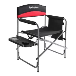 KingCamp Compact Camping Folding Chair With Side Table And Storage Pocket, Red