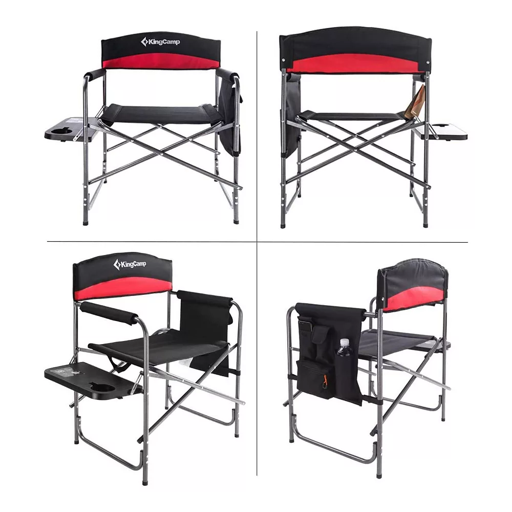 KingCamp Compact Camping Folding Chair With Side Table And Storage Pocket, Red 4 KingCamp Compact Camping Folding Chair With Side Table And Storage Pocket, Red - Image 2