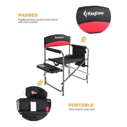 KingCamp Compact Camping Folding Chair With Side Table And Storage Pocket, Red 9 KingCamp Compact Camping Folding Chair With Side Table And Storage Pocket, Red -Zuo Modern Shop 5764702 ALT3
