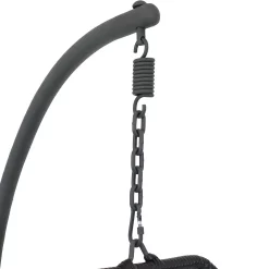 Sunnydaze Decor Sunnydaze Resin Wicker Hanging Egg Chair With Steel Stand/Cushions - Cream 3 Sunnydaze Decor Sunnydaze Resin Wicker Hanging Egg Chair With Steel Stand/Cushions - Cream -Zuo Modern Shop 5842803 ALT2