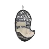 Sunnydaze Decor Sunnydaze Black Resin Wicker Basket Hanging Egg Chair With Cushions - Beige -Zuo Modern Shop 5842804