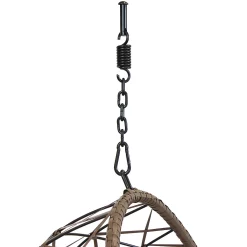 Sunnydaze Decor Sunnydaze Beige Resin Wicker Basket Hanging Egg Chair With Cushions - Beige 8 Sunnydaze Decor Sunnydaze Beige Resin Wicker Basket Hanging Egg Chair With Cushions - Beige -Zuo Modern Shop 5842811 ALT2