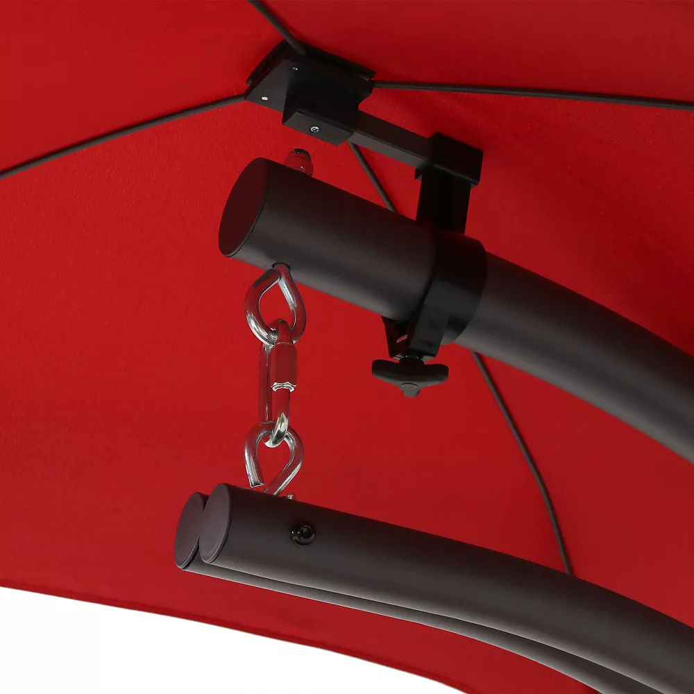 Sunnydaze Decor Sunnydaze Floating Lounge Chair With Canopy/Arc Stand - Red - Set Of 2 5 Sunnydaze Decor Sunnydaze Floating Lounge Chair With Canopy/Arc Stand - Red - Set Of 2 - Image 3