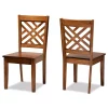Baxton Studio Caron Dining Chair 2-piece Set -Zuo Modern Shop 5883421 Walnut Brown