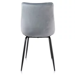 Elama 2 Piece Velvet Tufted Chair In Gray With Black Metal Legs -Zuo Modern Shop 5959660 ALT3